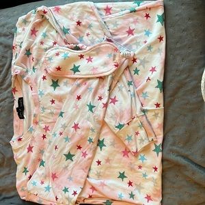 star designed long night gown with matching sleeping mask